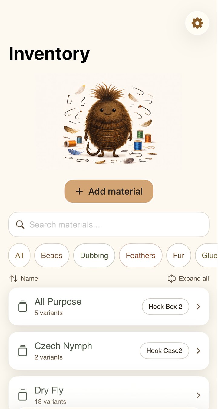 Woolly Bug inventory screen